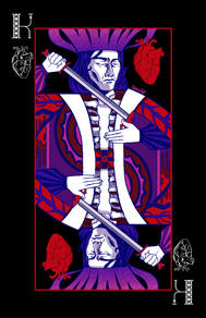 a NIGHTMARE ATTACK rendition of a king of hearts card