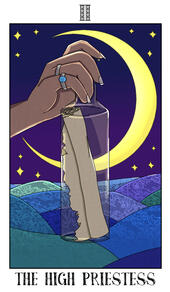 A nautical rendition of 'the high priestess' tarot card
