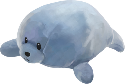 Digital painting of a beanie baby seal